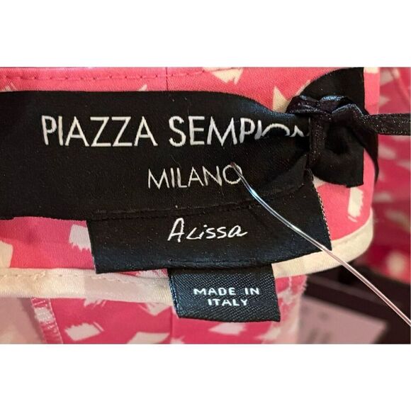 Piazza Sempione Casual Cotton Blend Pant in Pink & White NWT Size 48/12 - Picture 7 of 9